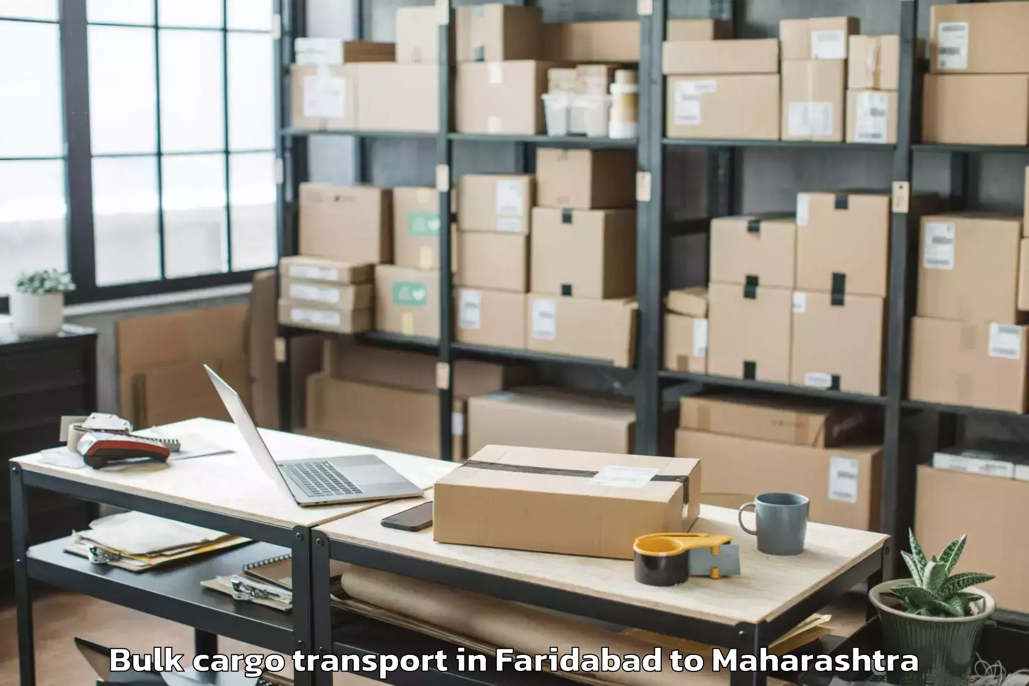 Book Faridabad to Korpana Bulk Cargo Transport Online